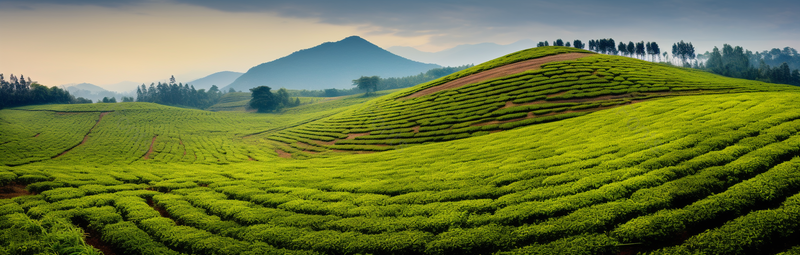蓝天远山朝阳绿色的茶园,高清,摄影图,摄影图片,图片大全,摄影图免费下载